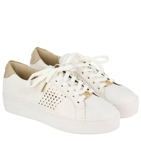 michael kors sneaker white studded|michael kors white leather sneakers.